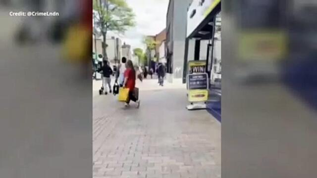 Shocking footage captures town centre brawl
