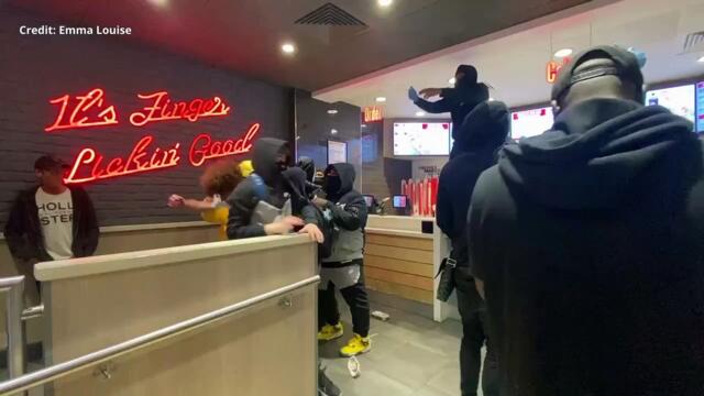 Young musicians storm KFC in Strood to film a music video