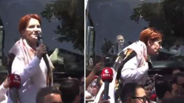 Kalabalıktan sıyrılan  kişi "Mansur Yavaş'ı aday yapın" dedi, Akşener yanıtsız bırakmadı