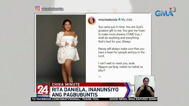 Rita Daniela, inanunsyo ang pagbubuntis | 24 Oras Weekend