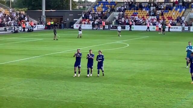 Jesse Marsch celebrates Leeds' 4-0 win over Blackpool