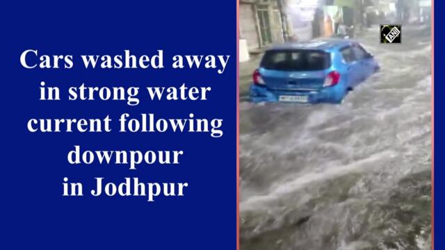 Cars washed away in strong water current following downpour in Jodhpur