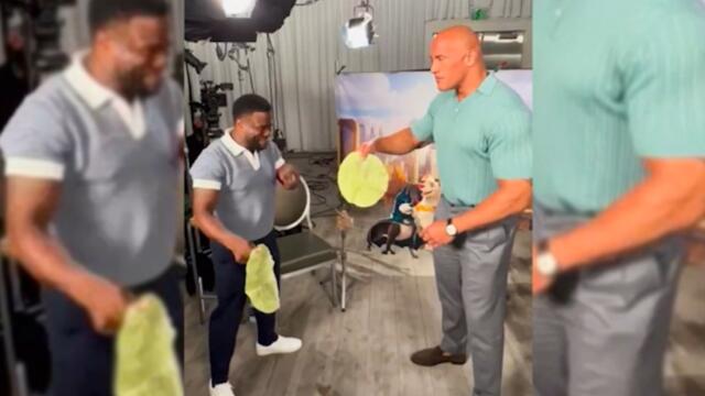 Kevin Hart vs Dwayne Johnson : insane TORTILLA challenge - so funny
