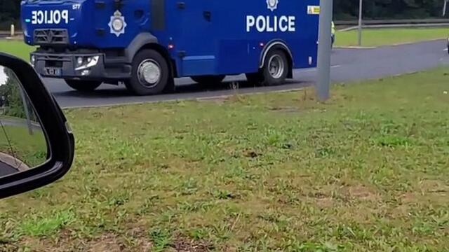 Massive police/military convoy rolls through Preston