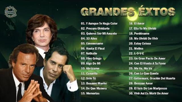 JULIO IGLESIAS, CAMILO SESTO, JOSÉ VELEZ SUS GRANDES ÉXITOS BALADAS ROMÁNTICAS INOLVIDABLES