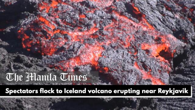 Spectators flock to Iceland volcano erupting near Reykjavik