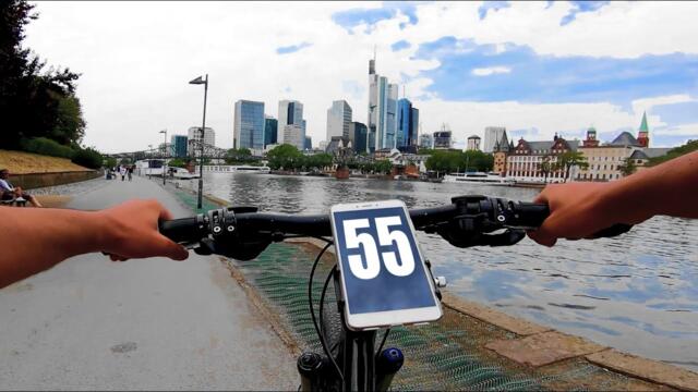 55 km mit Fahrrad von Aschaffenburg bis Frankfurt || Bicycle POV