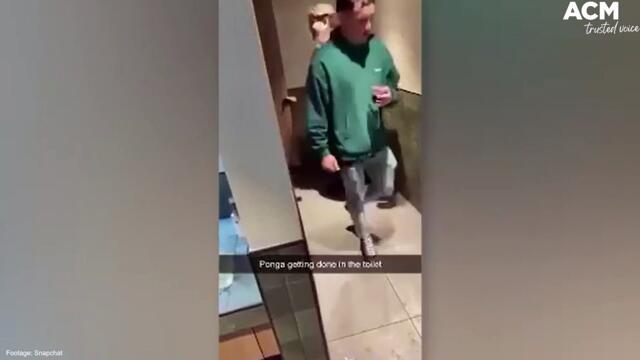 Newcastle Knights ' Kalyn Ponga and Kurt Mann asked to leave toilet cubicle | August 15, 2022 | Newcastle Herald