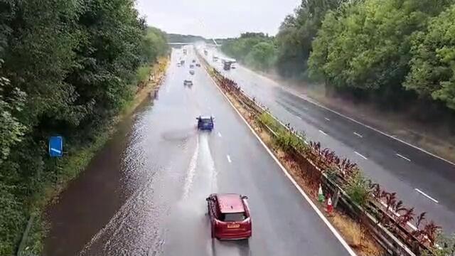 Flooding on M20 at Ashford
