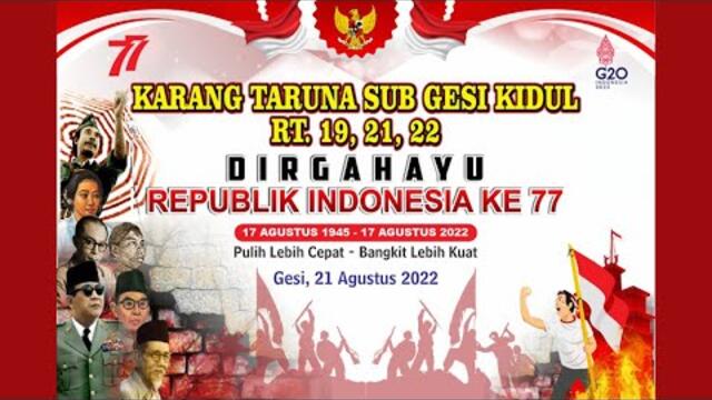 Live Streaming Gebyar Kemerdekaan HUT RI 77 Karang Taruna Sub Gesi Kidul RT 19, 21, 22. Gesi, Sragen