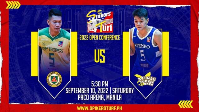 GAME 2 SEPTEMBER 10, 2022 | ARMY-KATINKO TROOPERS vs ATENEO-FUDGEE BARR | 2022 SPIKERS' TURF S5 OPEN CONFERENCE