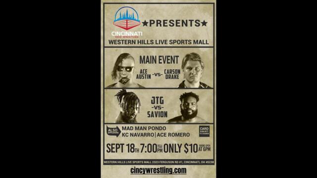Cincy Wrestling - Cincy Strikes Back (full event) 2022-09-28 04:44