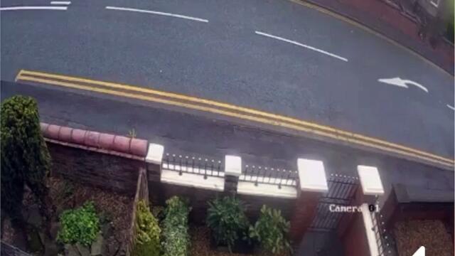 CCTV footage of car crash