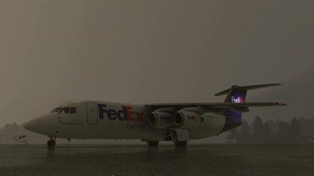 FedEx BAe 146-300QT Kodiak to Anchorage, Alaska (nasty weather)