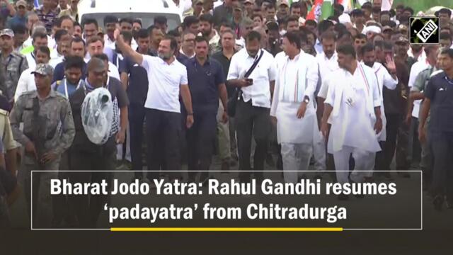 Rahul Gandhi resumes Bharat Jodo Yatra from Chitradurga