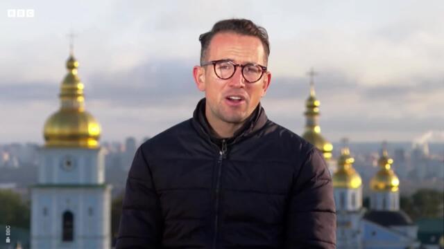 BBC reporter takes cover on air as explosions hit Kyiv