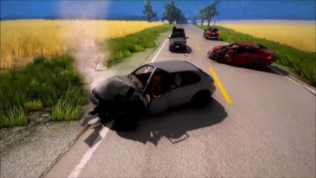 BeamNG Drive - Overtaking Car Crashes #5