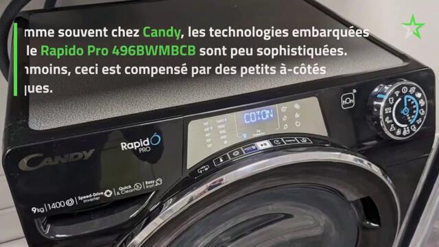 Test Lave-linge Candy Rapido Pro 496BWMBCB : SOS rinçage