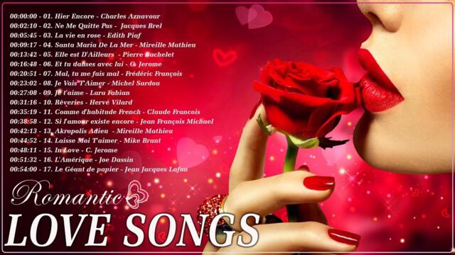 Les Plus Belles Chansons D'Amour 💖Charles Aznavour, Jacques Brel, Edith Piaf, Mireille Mathieu