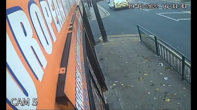 Police car collides with vehicle and ploughs into railing in Oldham