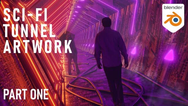 Pentagonal - Sci-fi Tunnel Artwork in Blender 3D