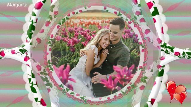 Два сердца Музыкальная романтика с красивыми рамками и эффектами