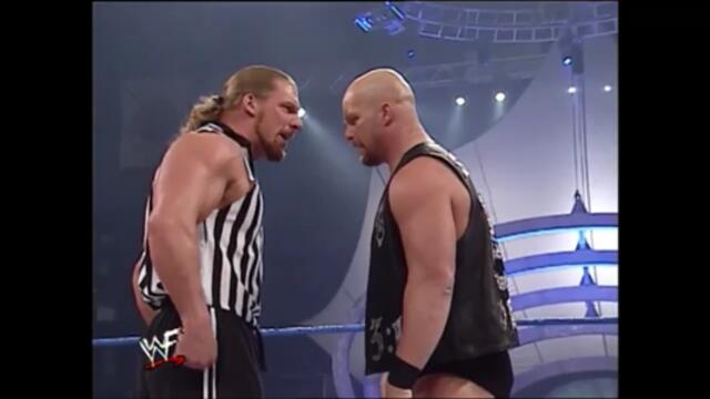 Kane,Angle,Rikishi vs Austin,Undertaker,Rock
