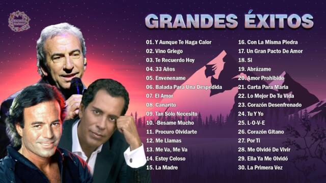 JULIO IGLESIAS, JOSÉ VELEZ, JOSÉ LUIS PERALES PURO 30 ÉXITOS ROMÁNTICOS INOLVIDABLES