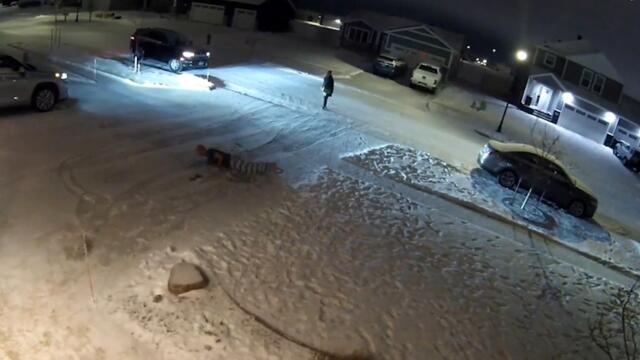 Man Slips and Fall on Slippery Driveway
