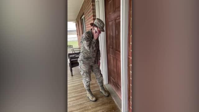 Air Force Daughter On Phone With Mom Is Really On Doorstep