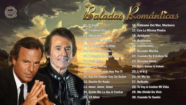 JULIO IGLESIAS Y RAPHAEL MIX 30 SUPER ÉXITOS ROMÁNTICOS DEL RECUERDO