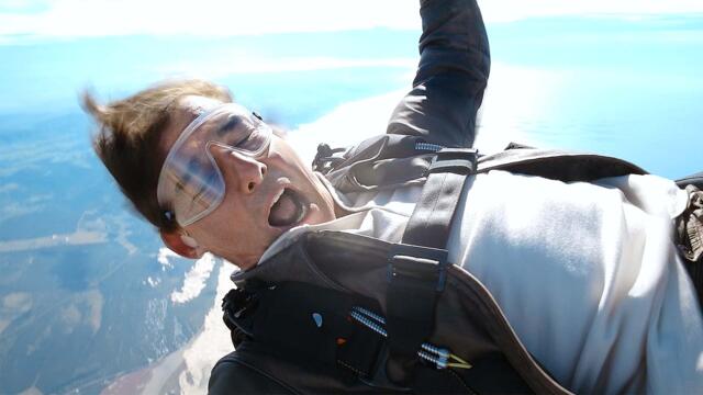 Tom Cruise Jumps Out of a Chopper to Celebrate Top Gun: Maverick's Success