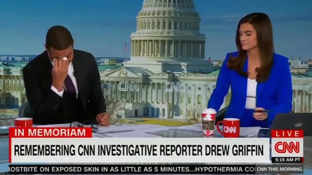 CNN presenter breaks down on air after announcing death of colleague Drew Griffin