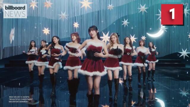 Red Velvet & aespa’s ‘Beautiful Christmas’ Snags No. 1 on Hot Trending Songs Chart | Billboard News