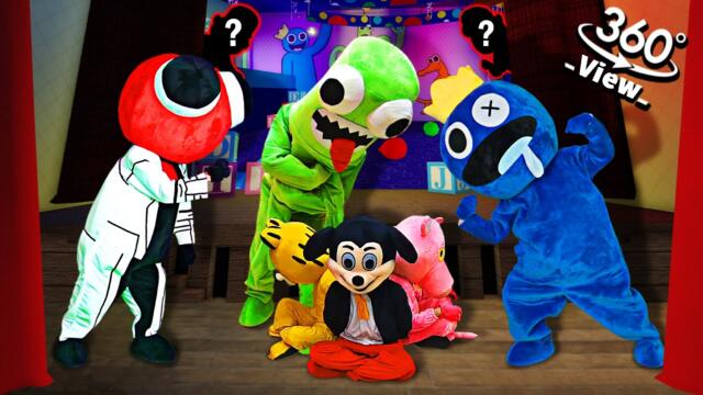 VR 360° New Rainbow Friends In Real Life 🎶 FNF x Mickey Mouse x Pink Panther x Garfield x Mario