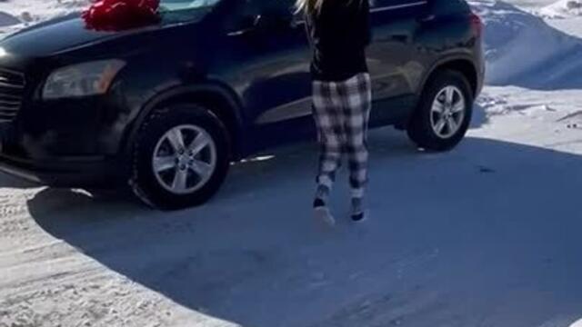 Girl Gets Emotional After Receiving Car for Christmas