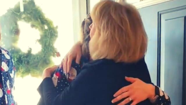 'STOP THIS' - Woman has the SWEETEST reaction to her son & family surprising her on Christmas morning