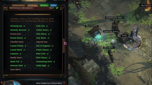 [PoE 3.20] For "Definitive Deviation" Challenge, Reliquary version. Full run about 40 min. [Sanctum]