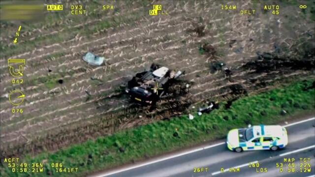 Moment car thief crashes stolen Range Rover at 120mph with owner’s assistance dog trapped inside