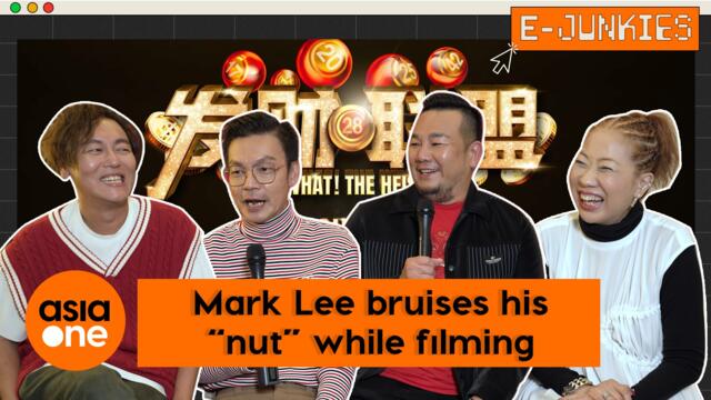 E-junkies: Mark bruises his “nut” while filming