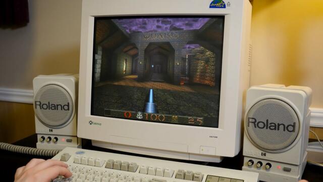 Playing the 2021 Quake Remaster on a CRT