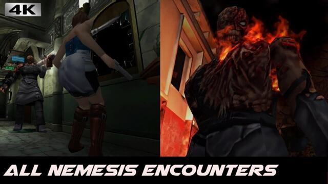 Resident Evil 3 - All Nemesis Encounters\Battles [4k]