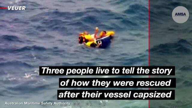 Three Fisherman Rescued in Rough Seas Clinging to Ice Box in Australia
