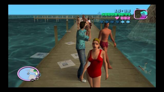 Grand Theft Auto: Vice City PS4 Gameplay: Fighting Everyone at the Boardwalk