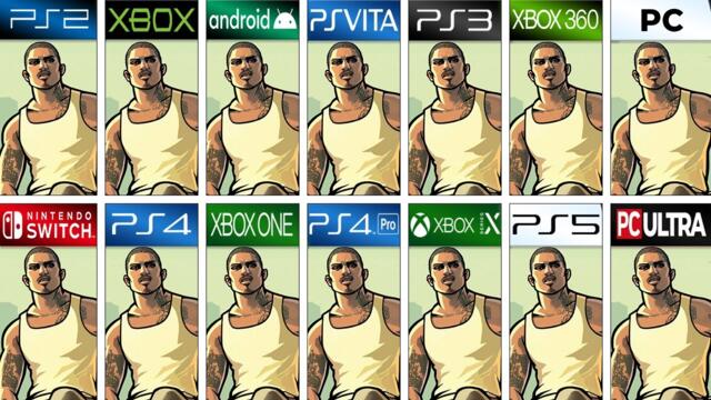 Comparing GTA San Andreas in All Consoles (Side by Side) 4K
