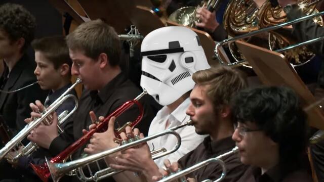 Jedi  Orchestra plays Star Wars The Throne Room. Conducted by Jedi Master Andrzej Kucybała