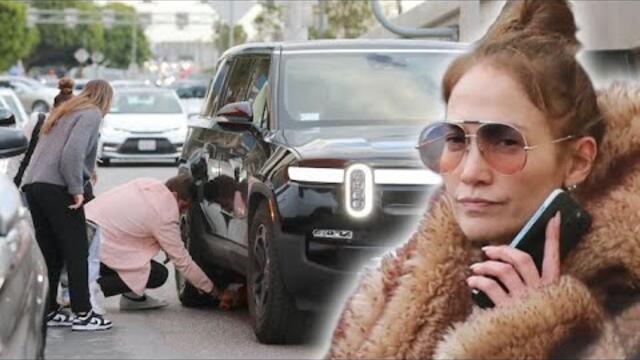 Jennifer Lopez Is Annoyed After Her Driver Plows Through A Series Of Parking Cones