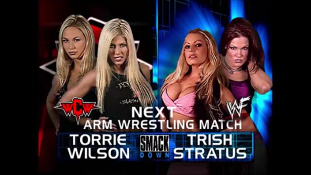 Torrie Wilson vs Trish Stratus Arm Wrestling Match