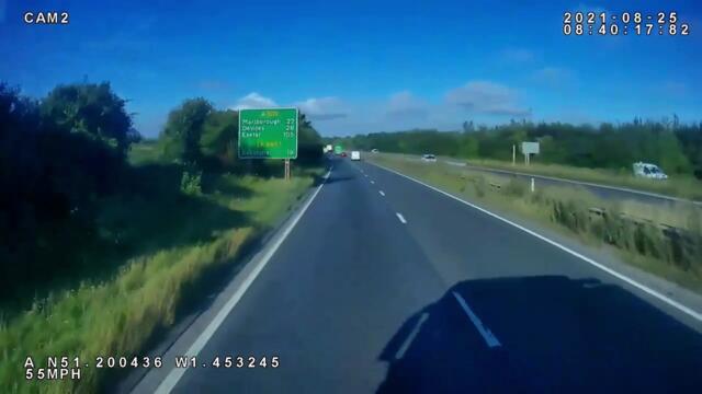 Dashcam footage from a lorry driven by Michal Kopaniarz who caused a crash which killed three people on the A303