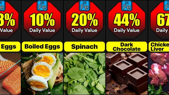 Foods High In Iron | The Amount Per 100g Of Daily Requirement